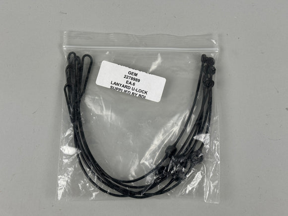 Lanyard Nylon U-Lock Type 1 B8 C4, 10 Ct - PN 2278989