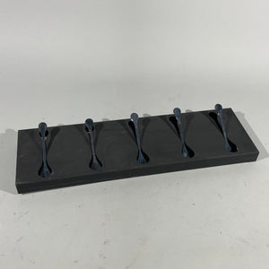 Black Metal Coat Hanger With Silver Hideaway Hooks