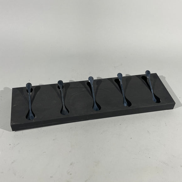 Black Metal Coat Hanger With Silver Hideaway Hooks
