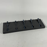 Black Metal Coat Hanger With Silver Hideaway Hooks