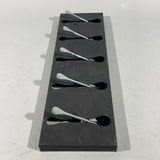 Black Metal Coat Hanger With Silver Hideaway Hooks