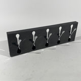 Black Metal Coat Hanger With Silver Hideaway Hooks