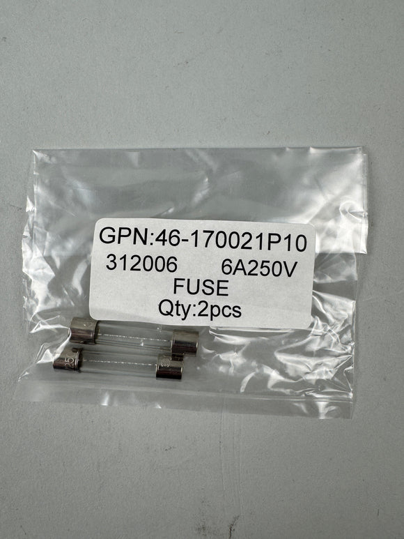 GE 006.000A 0250V 3AG FAST UL/C FUSE, P/N 46-170021P10
