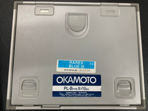 OKAMOTO 8" X 10" CR CASSETTE WITH RAREX BLUE III X-RAY INTENSIFYING SCREEN