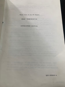 PHILIPS TOMOSCAN LX INSTRUCTION MANUAL