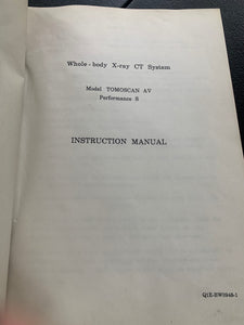 PHILIPS TOMOSCAN AV PERFORMANCE S INSTRUCTION MANUAL