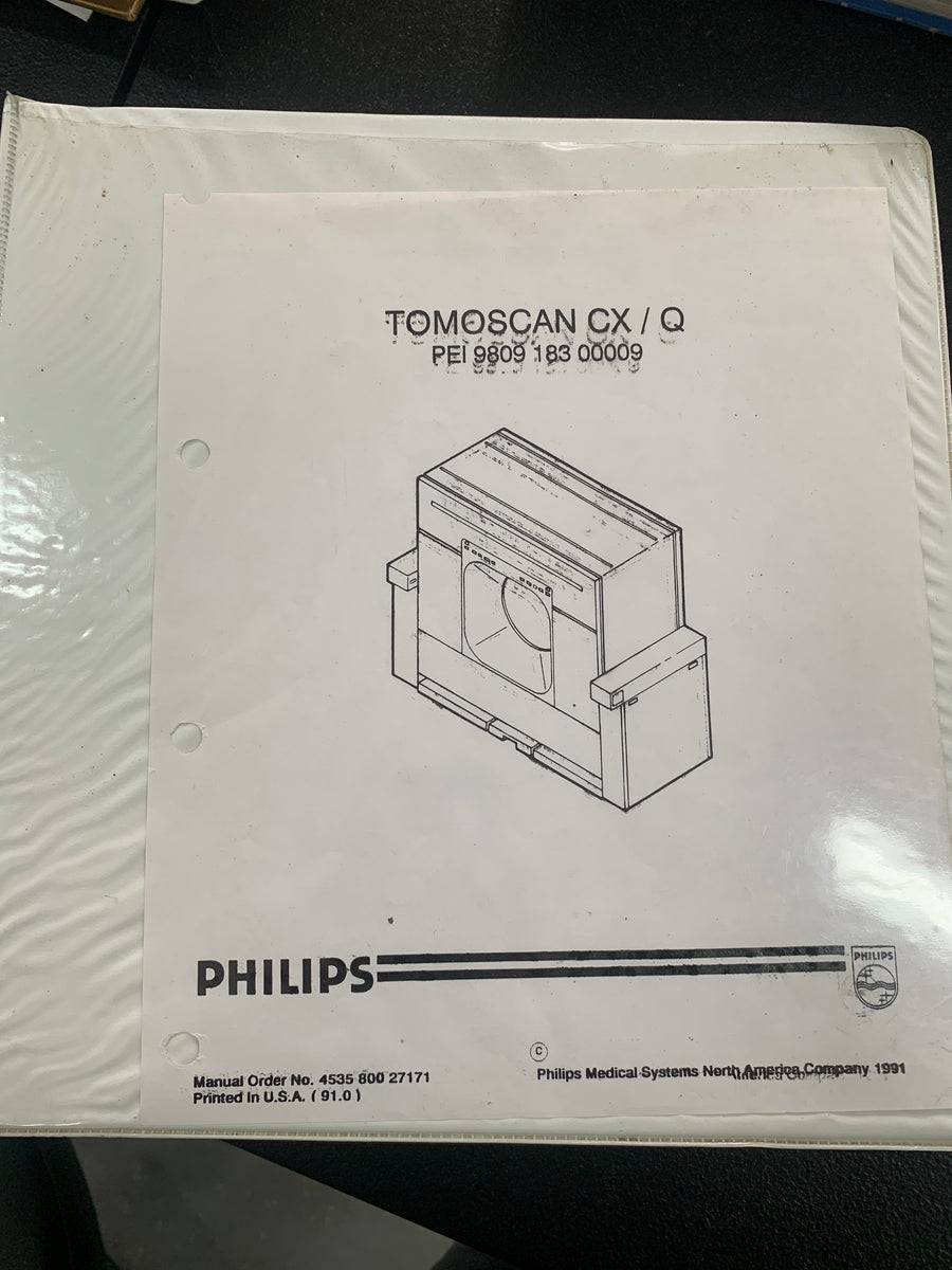 Tomoscan PHILIPS TOMOSCAN CX / Q MANUAL – Puma Export, Inc.