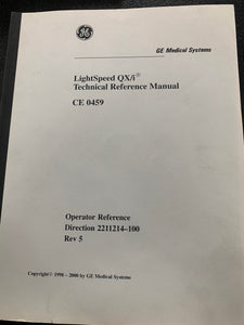 GE LIGHT SPEED QXI TECHNICAL REFERENCE MANUAL