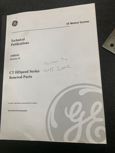 GE CT HISPEED SERIES 2188542 REV 39