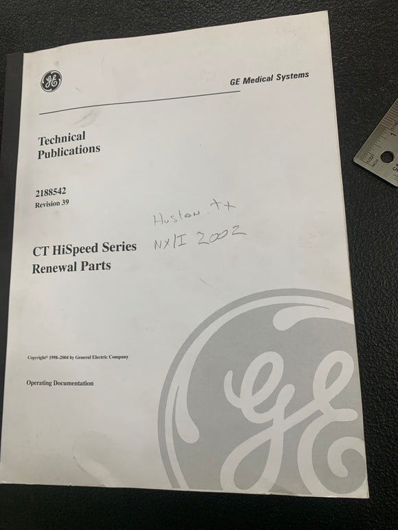 GE CT HISPEED SERIES 2188542 REV 39