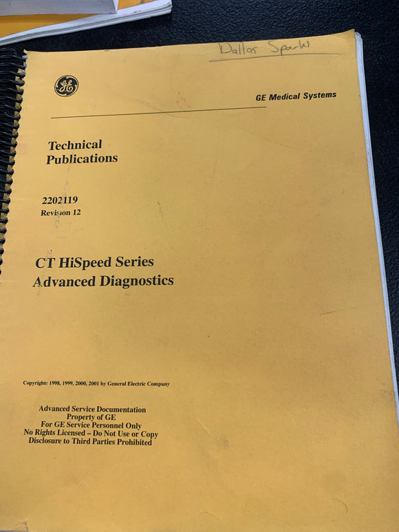 GE CT HISPEED SERIES 2202119 REV 12