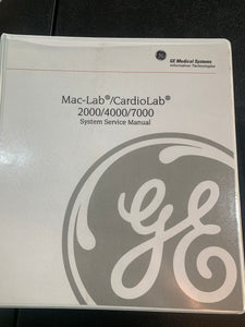 GE SERVICE MANUAL FOR MAC-LAB CARDIOLAB 2000 / 4000 / 7000