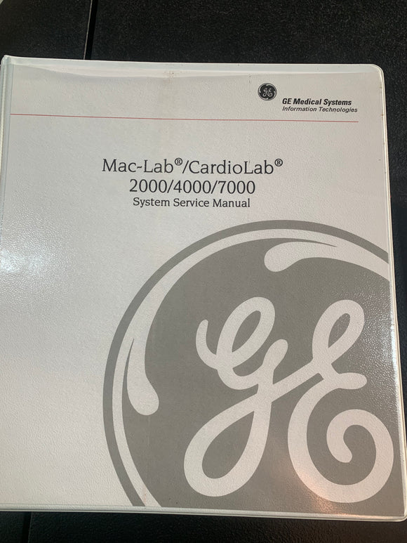GE SERVICE MANUAL FOR MAC-LAB CARDIOLAB 2000 / 4000 / 7000