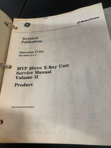 GE MVP MICRO X-RAY UNIT SERVICE MANUAL