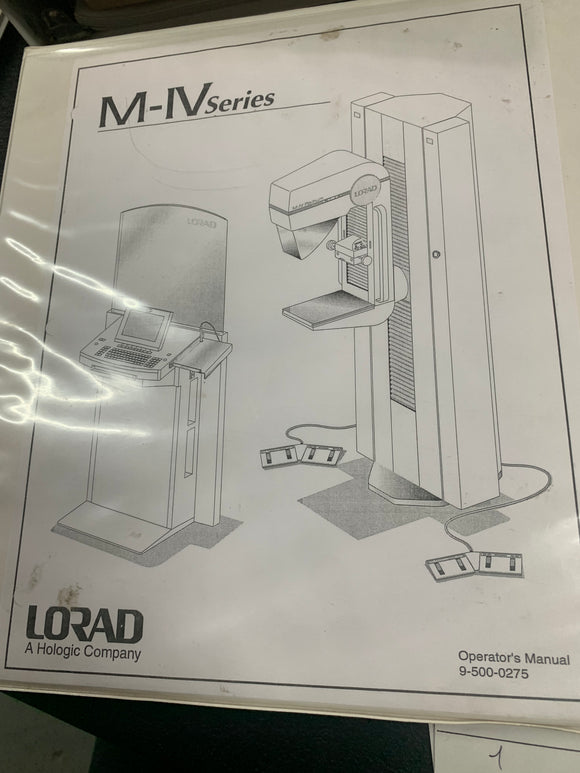 LORAD M-IV OPERATOR'S MANUAL, 9-500-0275