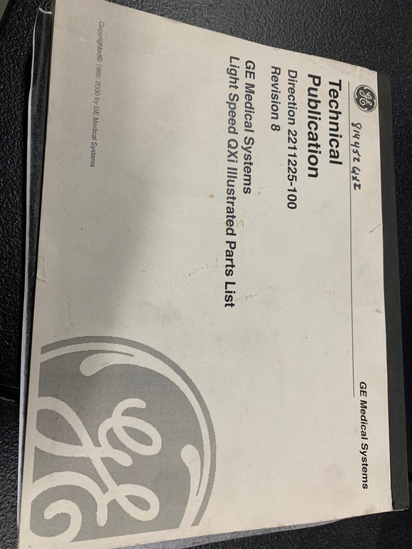 GE LIGHTSPEED QXI ILLUSTRATED PARTS LIST