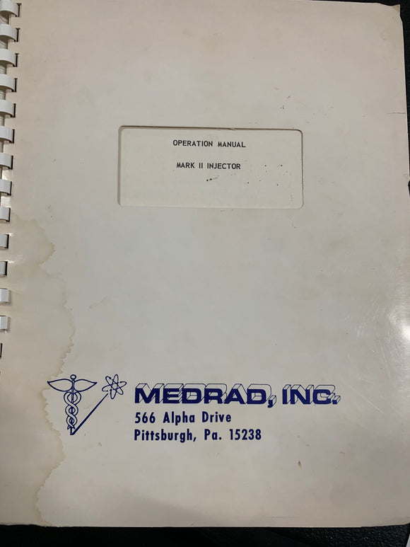 MEDRAD MARK II OPERATION MANUAL