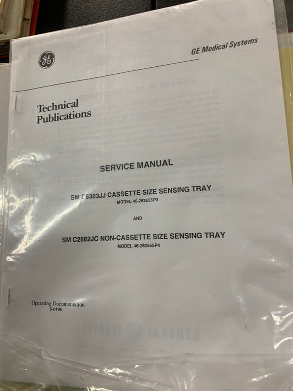 GE SENSING TRAY SERVICE MANUAL, 46-262555P3, 46-262555P4