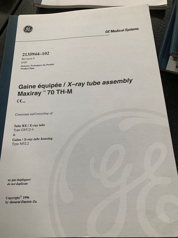 GE X-RAY TUBE ASSEMBLY 2135944-102
