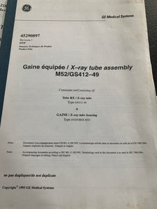 GE X-RAY TUBE ASSEMBLY FOR M52/GS412-49