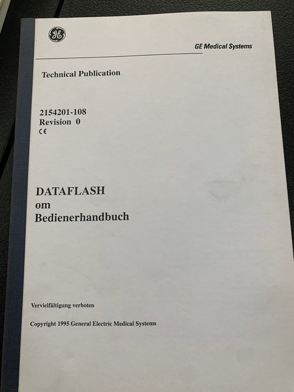 GE 2154201-108 DATAFLASH MANUAL, GERMAN