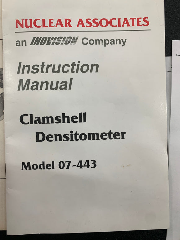 NUCLEAR ASSOCIATES DENSITOMETER 07-443 INSTRUCTIONAL MANUAL