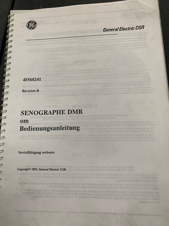GE SENOGRAPHE DMR OPERATION MANUAL, GERMAN 45560241