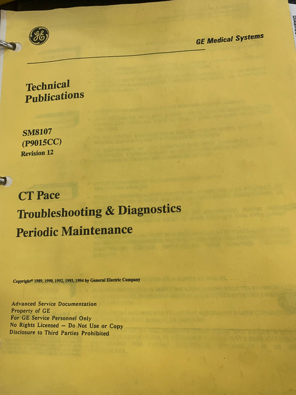 GE CT TROUBLESHOOTING GUIDE SM8107