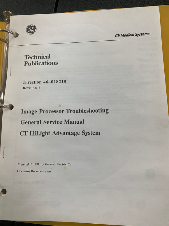 GE GENERAL SERVICE MANUAL 46-018218