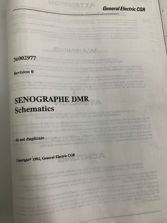 GE SENOGRAPHE DMR SCHEMATICS, 36002977