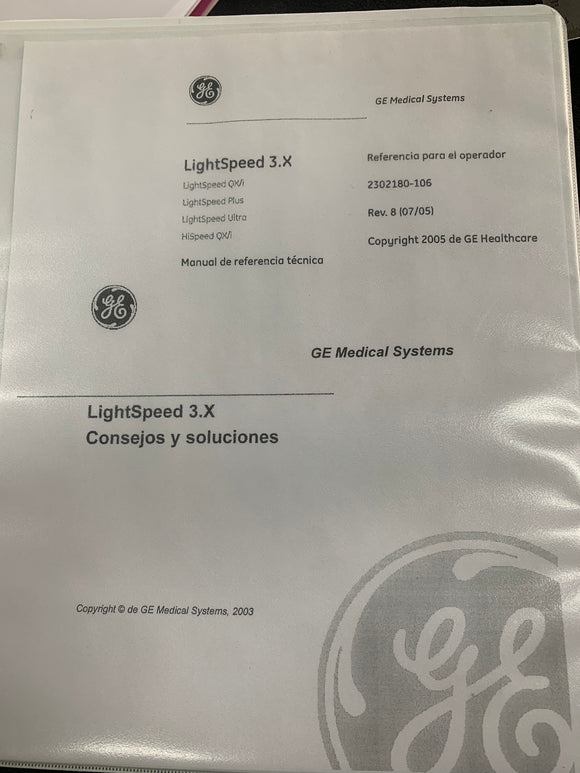 GE LIGHTSPEED AND HISPEED REFERENCE MANUAL