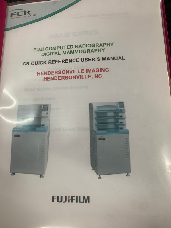 FUJI CLEARVIEW CR QUICK REFERENCE USER'S MANUAL