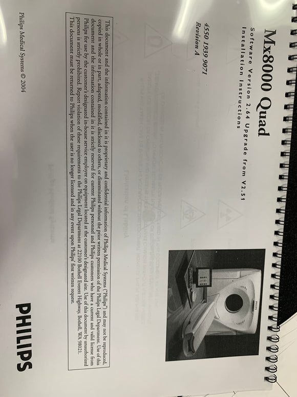 MX 8000 QUAD SOFTWARE INSTALLATION INSTRUCTIONS, 4550 1939 9071