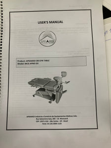 APRAMED OB GYN TABLE USER MANUAL