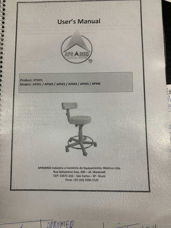 APRAMED STOOL USER MANUAL