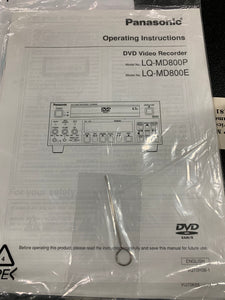 PANASONIC DVD VIDEO RECORDER INSTRUCTIONS