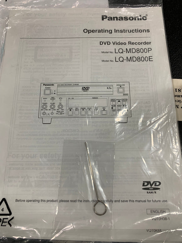 PANASONIC DVD VIDEO RECORDER INSTRUCTIONS
