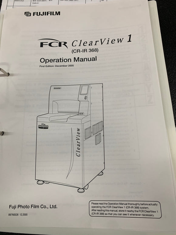FUJI FCR CLEARVIEW1 OPERATION MANUAL