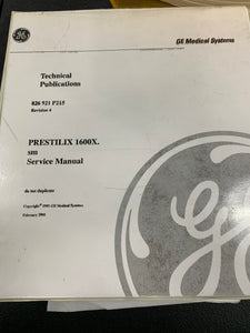 GE PRESTILIX 1600X SERVICE MANUAL 826 921 P215