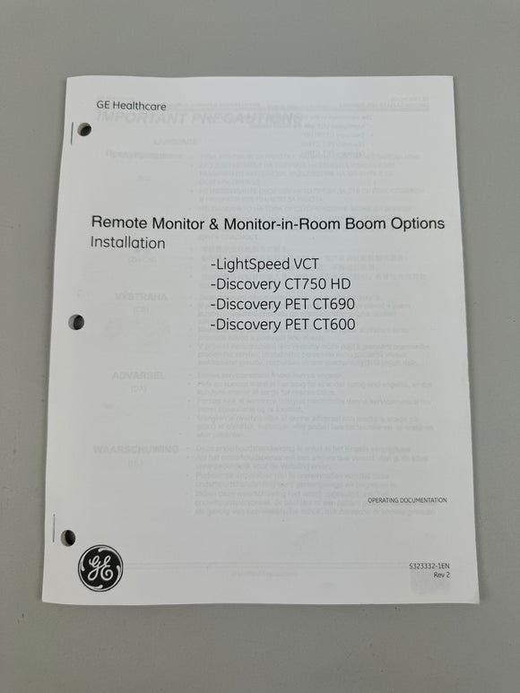 GE HEALTHCARE P/N 5323332-1EN REV 2