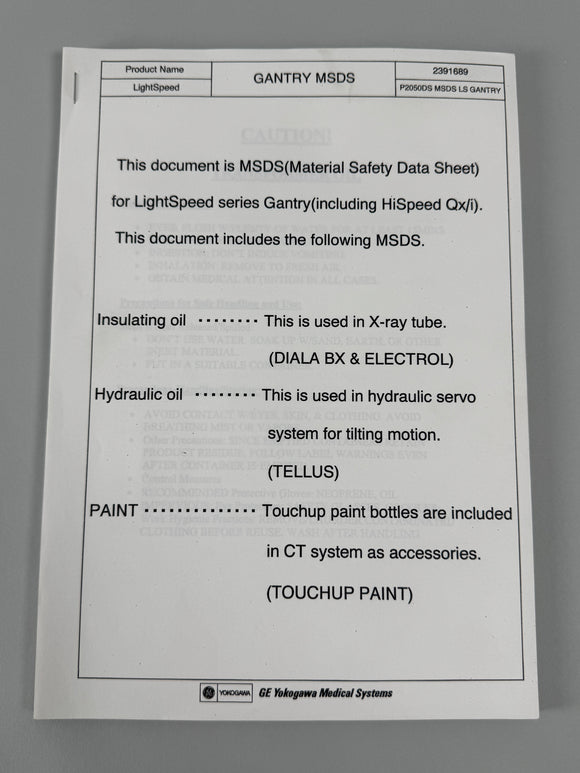 GE YOKOGAWA MEDICAL SYSTEMS  2391689