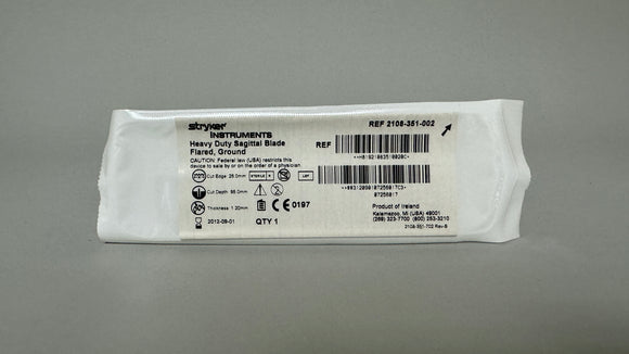 Stryker Heavy Duty Sagittal Blade, Flared, Ground