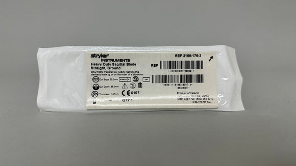 Stryker Heavy Duty Sagittal Blade, Straight, Ground
