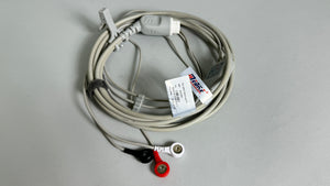 Medke Philips Compatible General 3 Lead Fixed ECG Cable with Snap Connector (G3124S)