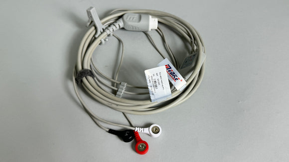 Medke Philips Compatible General 3 Lead Fixed ECG Cable with Snap Connector (G3124S)