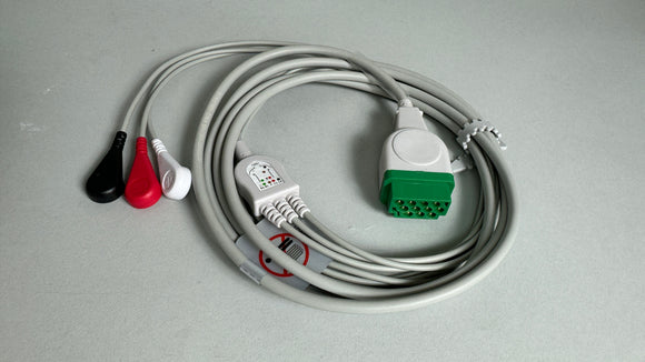 GE Compatible ECG Cable with 3 Leads