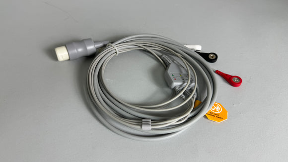 ECG Cable Philips compatible One-Piece 3-Lead Snap