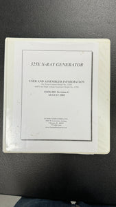 SUMMIT 325E X-RAY GENERATOR USER AND ASSEMBLER INFORMATION # 01496-000 MODEL #F280 AND #A700