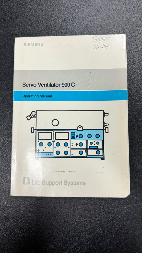SIEMENS SERVO VENTILATOR 900C OPERATING MANUAL