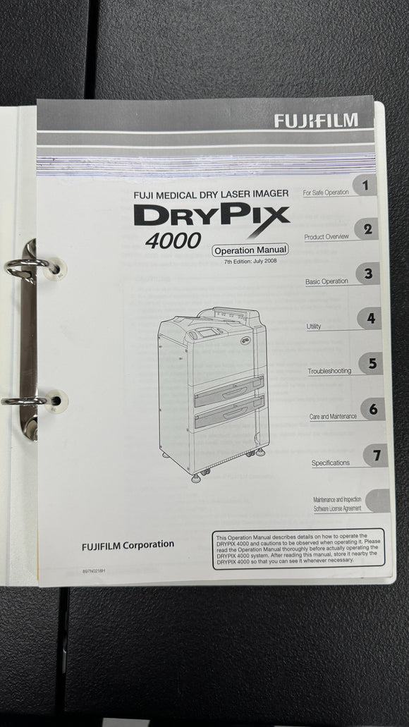 FUJIFILM DRYPIX 4000 OPERATION MANUAL